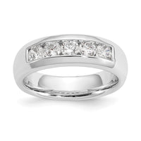 Load image into Gallery viewer, 14K White Gold 5-Stone 3/4 carat Round Diamond Complete Channel Band

