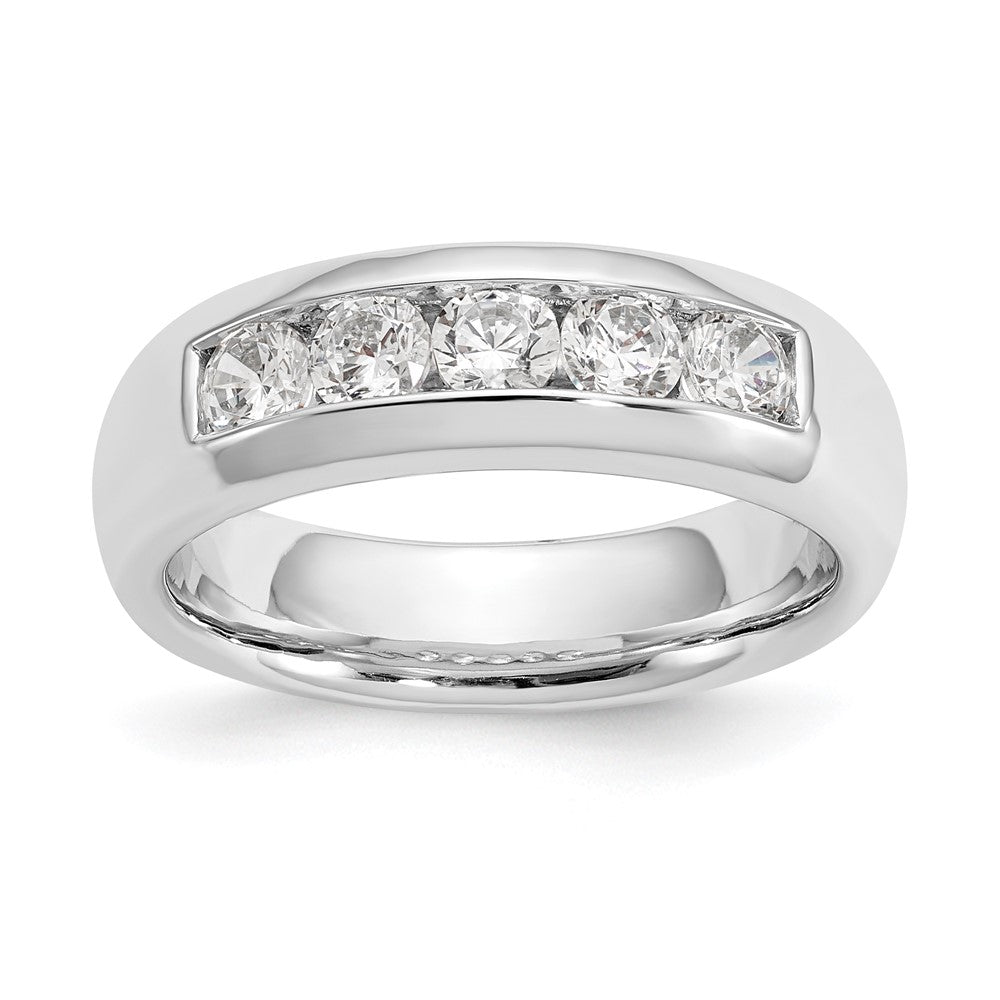 14K White Gold 5-Stone 3/4 carat Round Diamond Complete Channel Band