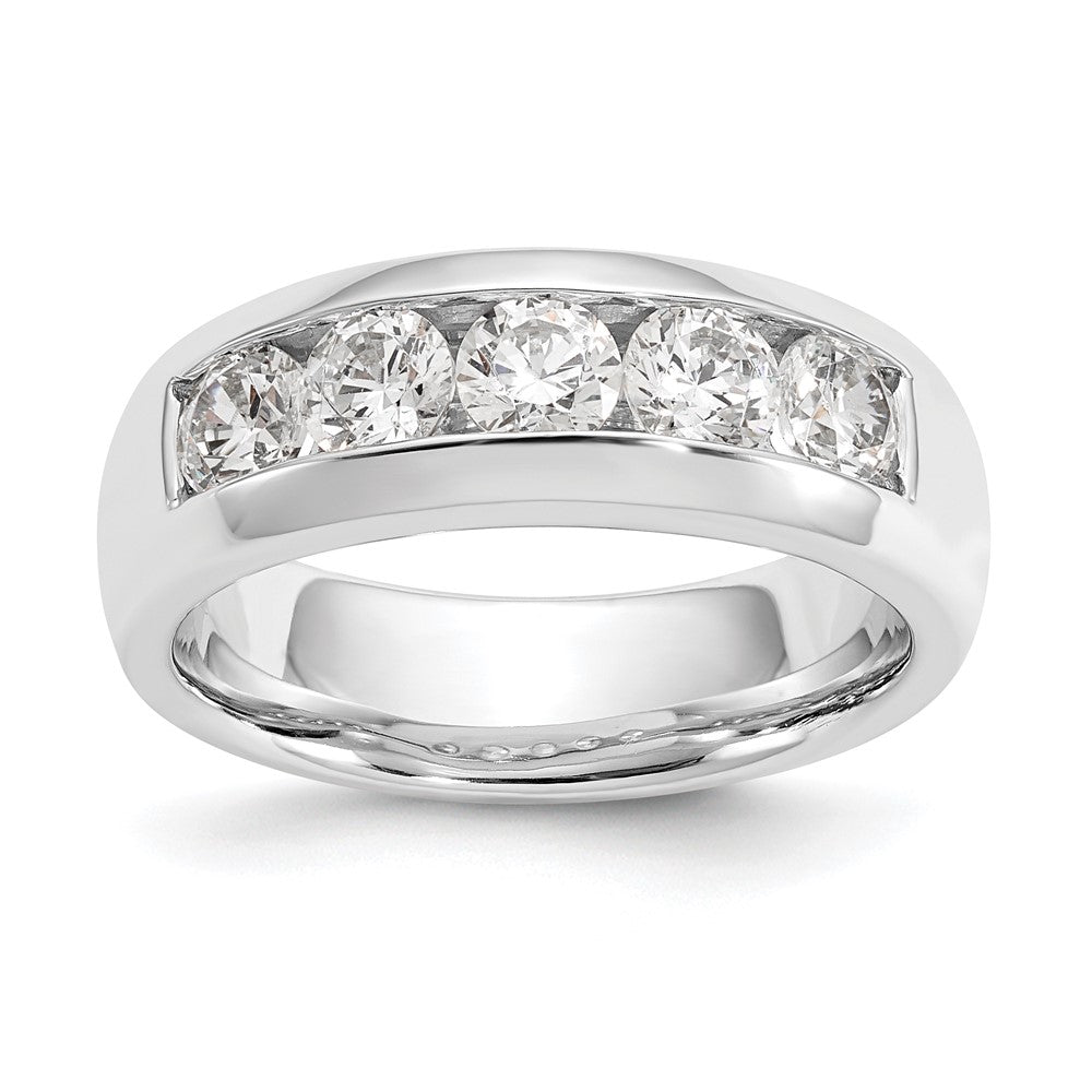 14K White Gold 5-Stone 1.2 carat Round Diamond Complete Channel Band