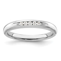 Load image into Gallery viewer, 14K White Gold 5-Stone 1/10 carat Round Diamond Complete Channel Band
