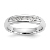 Load image into Gallery viewer, 14K White Gold 5-Stone 1/4 carat Round Diamond Complete Channel Band

