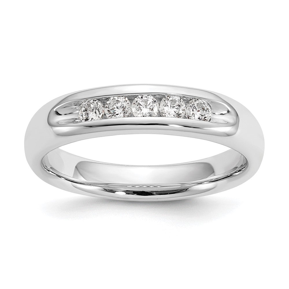 14K White Gold 5-Stone 1/4 carat Round Diamond Complete Channel Band