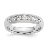 Load image into Gallery viewer, 14K White Gold 5-Stone 3/8 carat Round Diamond Complete Channel Band
