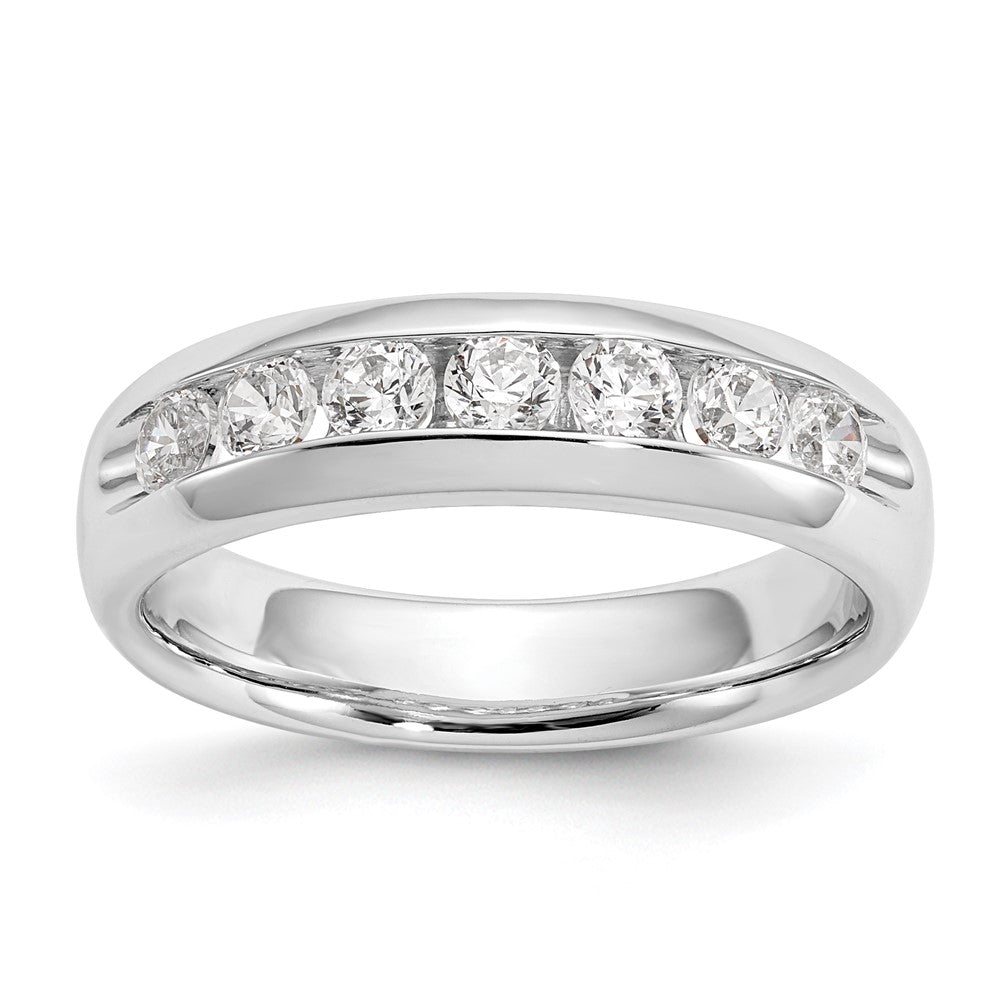 14K White Gold 5-Stone 1/2 carat Round Diamond Complete Channel Band