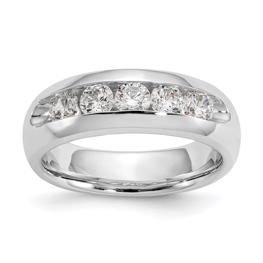 14K White Gold 5-Stone 3/4 carat Round Diamond Complete Channel Band