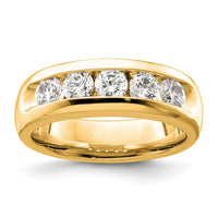 Load image into Gallery viewer, 14K Yellow Gold 5-Stone Diamond Channel Band
