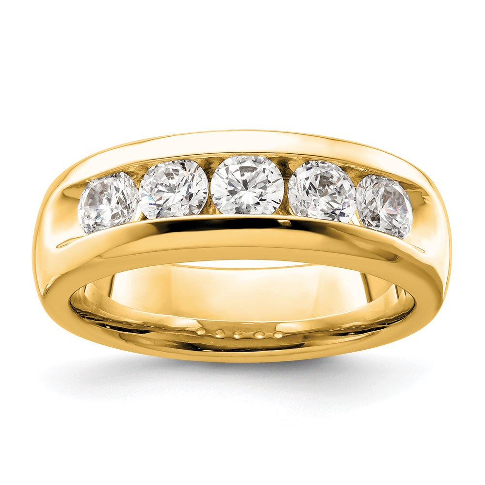 14K Yellow Gold 5-Stone Diamond Channel Band