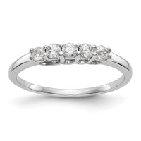 Load image into Gallery viewer, 14K White Gold 5-Stone Shared Prong 1/4 carat Complete Round Diamond Band
