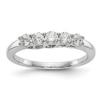 Load image into Gallery viewer, 14K White Gold 5-Stone Shared Prong 1/2 carat Complete Round Diamond Band
