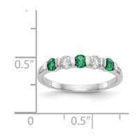 Load image into Gallery viewer, 14k White Gold 1/5 carat Diamond and Emerald Complete Band
