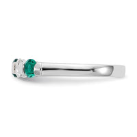 Load image into Gallery viewer, 14k White Gold 1/3 carat Diamond and Emerald Complete Band
