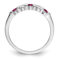 Load image into Gallery viewer, 14k White Gold 1/10 carat Diamond and Ruby Complete Band
