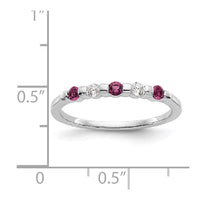 Load image into Gallery viewer, 14k White Gold 1/10 carat Diamond and Ruby Complete Band
