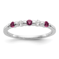 Load image into Gallery viewer, 14k White Gold 1/10 carat Diamond and Ruby Complete Band
