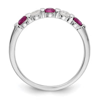 Load image into Gallery viewer, 14k White Gold 1/5 carat Diamond and Ruby Complete Band
