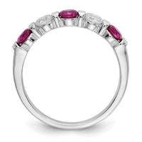 Load image into Gallery viewer, 14k White Gold 1/3 carat Diamond and Ruby Complete Band
