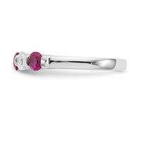 Load image into Gallery viewer, 14k White Gold 1/3 carat Diamond and Ruby Complete Band
