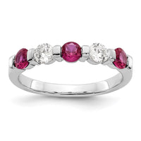 Load image into Gallery viewer, 14k White Gold 1/3 carat Diamond and Ruby Complete Band
