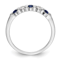 Load image into Gallery viewer, 14k White Gold 1/10 carat Diamond and Blue Sapphire Complete Band
