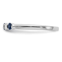 Load image into Gallery viewer, 14k White Gold 1/10 carat Diamond and Blue Sapphire Complete Band
