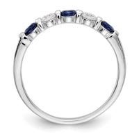 Load image into Gallery viewer, 14k White Gold 1/5 carat Diamond and Blue Sapphire Complete Band
