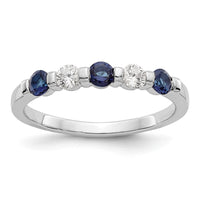 Load image into Gallery viewer, 14k White Gold 1/5 carat Diamond and Blue Sapphire Complete Band
