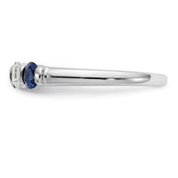 Load image into Gallery viewer, 14k White Gold 1/3 carat Diamond and Blue Sapphire Complete Band
