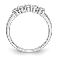 Load image into Gallery viewer, 14K White Gold 5-Stone Shared Prong 1/3 carat Complete Round Diamond Band
