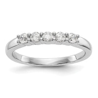 Load image into Gallery viewer, 14K White Gold 5-Stone Shared Prong 1/3 carat Complete Round Diamond Band
