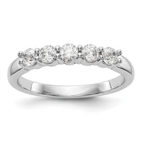 Load image into Gallery viewer, 14K White Gold 5-Stone Shared Prong 1/2 carat Complete Round Diamond Band
