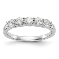 Load image into Gallery viewer, 14K White Gold 5-Stone Shared Prong 5/8 carat Complete Round Diamond Band
