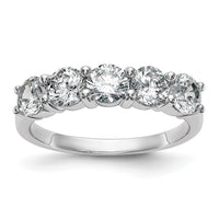 Load image into Gallery viewer, 14K White Gold 5-Stone Shared Prong 1.65 carat Complete Round Diamond Band
