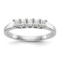Load image into Gallery viewer, 14K White Gold 5-Stone Shared Prong 1/3 carat Complete Princess Diamond Band

