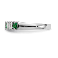 Load image into Gallery viewer, 14k White Gold 1/5 carat Diamond and Emerald Complete Band

