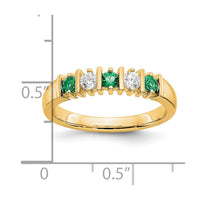 Load image into Gallery viewer, 14k Yellow Gold 1/5 carat Diamond and Emerald Complete Band
