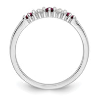Load image into Gallery viewer, 14k White Gold 1/15 carat Diamond and Ruby Complete Band
