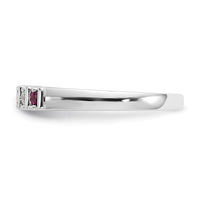Load image into Gallery viewer, 14k White Gold 1/15 carat Diamond and Ruby Complete Band

