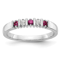 Load image into Gallery viewer, 14k White Gold 1/15 carat Diamond and Ruby Complete Band

