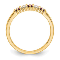 Load image into Gallery viewer, 14k Yellow Gold 1/15 carat Diamond and Ruby Complete Band

