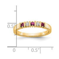 Load image into Gallery viewer, 14k Yellow Gold 1/15 carat Diamond and Ruby Complete Band
