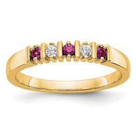 Load image into Gallery viewer, 14k Yellow Gold 1/15 carat Diamond and Ruby Complete Band

