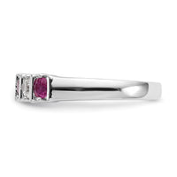 Load image into Gallery viewer, 14k White Gold 1/5 carat Diamond and Ruby Complete Band
