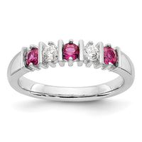 Load image into Gallery viewer, 14k White Gold 1/5 carat Diamond and Ruby Complete Band
