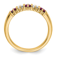 Load image into Gallery viewer, 14k Yellow Gold 1/5 carat Diamond and Ruby Complete Band
