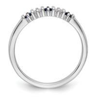 Load image into Gallery viewer, 14k White Gold 1/15 carat Diamond and Blue Sapphire Complete Band
