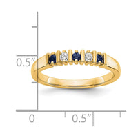 Load image into Gallery viewer, 14k Yellow Gold 1/15 carat Diamond and Blue Sapphire Complete Band

