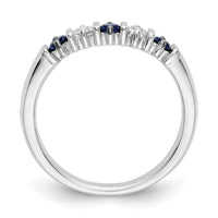 Load image into Gallery viewer, 14k White Gold 1/5 carat Diamond and Blue Sapphire Complete Band
