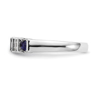Load image into Gallery viewer, 14k White Gold 1/5 carat Diamond and Blue Sapphire Complete Band
