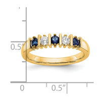 Load image into Gallery viewer, 14k Yellow Gold 1/5 carat Diamond and Blue Sapphire Complete Band
