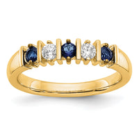 Load image into Gallery viewer, 14k Yellow Gold 1/5 carat Diamond and Blue Sapphire Complete Band

